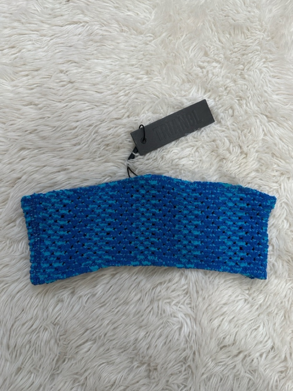 ✨SOLD✨triangl swimwear Blue Crochet Bandeau Swim Top
